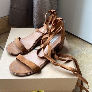 Steve Madden lace up faux suede heeled sandal